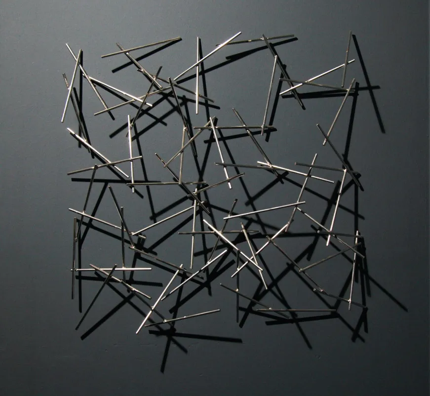 TIMELESS – Edelstahlskulptur von Bildhauerin Stefanie Welk, Kunst für Wohnraum, Praxisräume und Büro