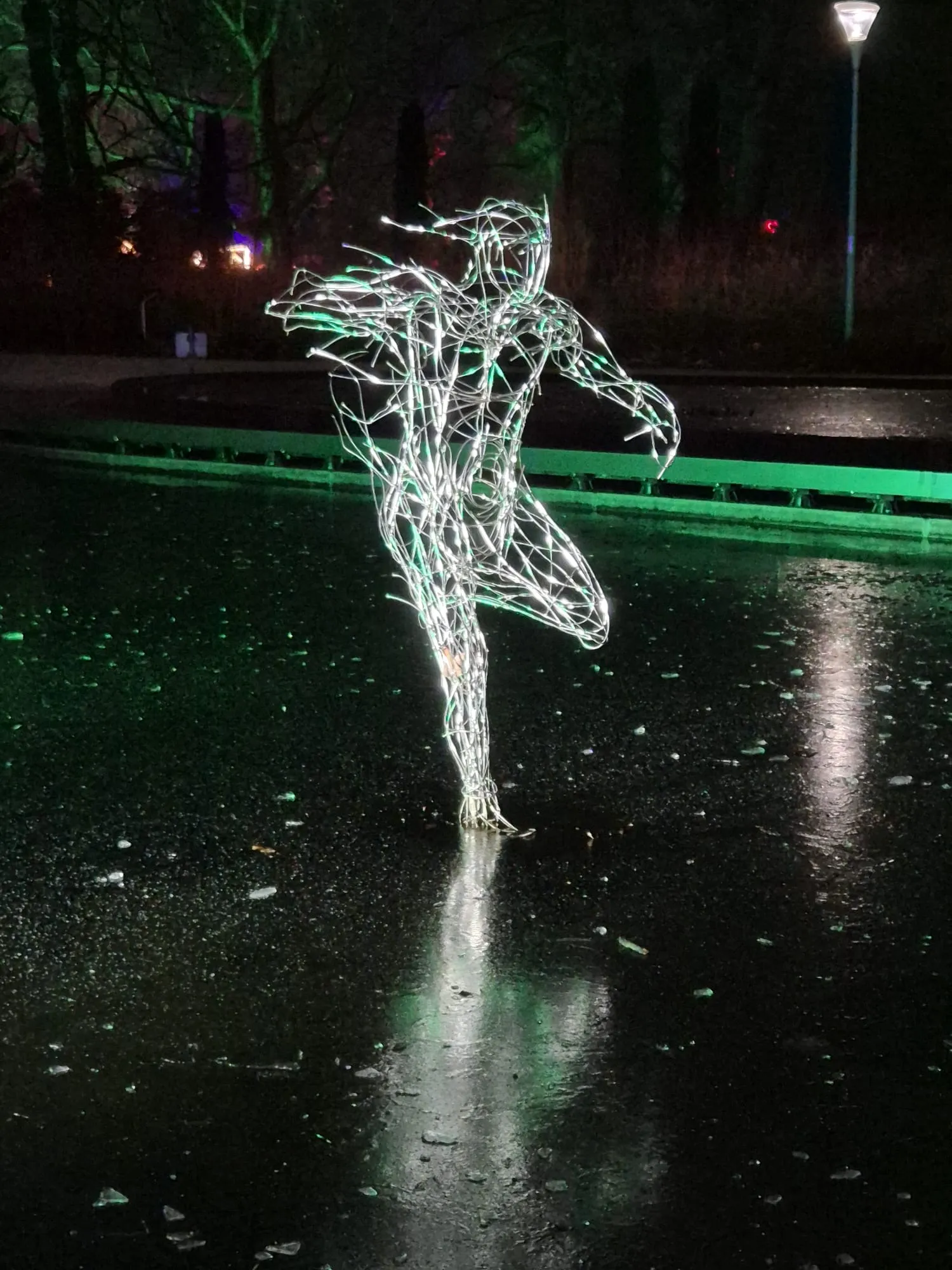 WASSERLÄUFER – Drahtskulptur von Bildhauerin Stefanie Welk, Kunst im öffentlichen Raum, Luisenpark Mannheim