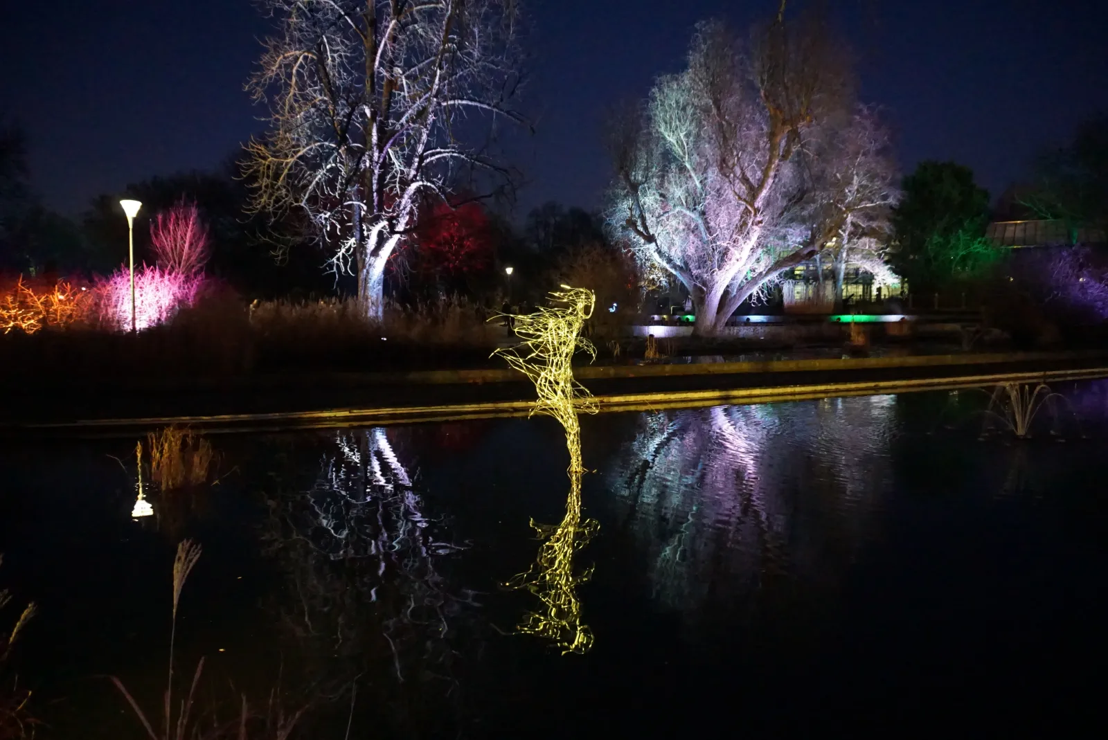 WASSERLÄUFER – Drahtskulptur von Bildhauerin Stefanie Welk, Kunst im öffentlichen Raum, Luisenpark Mannheim